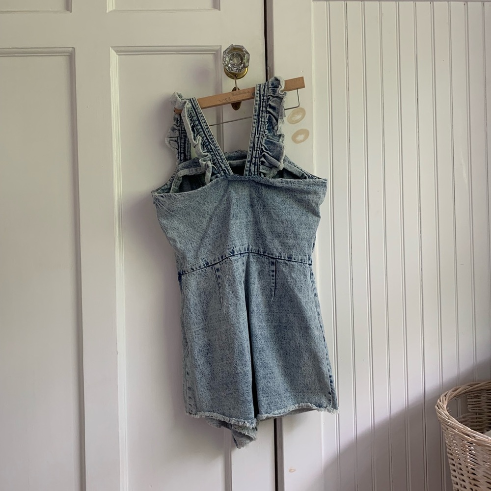 Ruffled Denim Romper - Picture 4 of 4